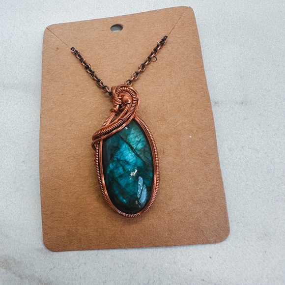 Jewelry - Labradorite wire wrapped necklace